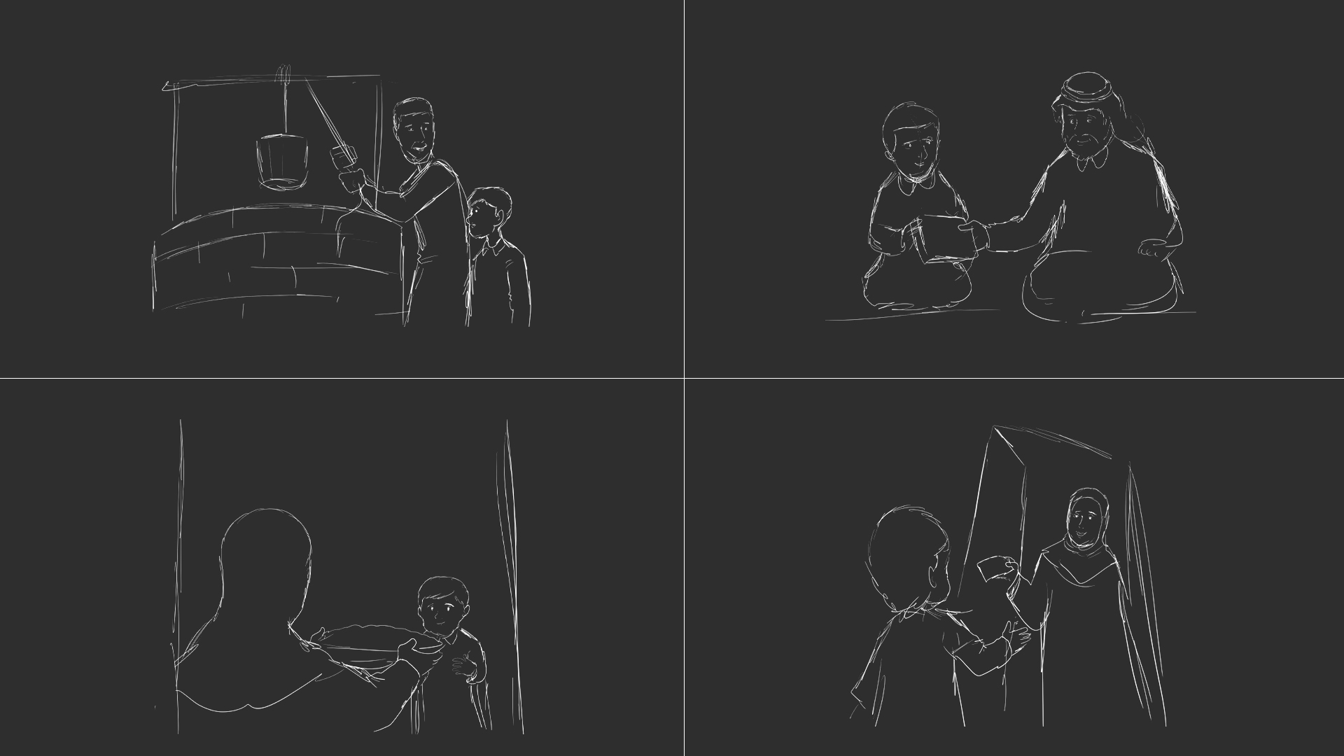 سكيتشات لمشاهد حملة خيرنا متوارث من بريشة محمد اليزيدي